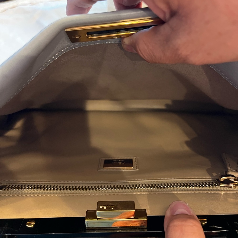 Fendi Peekaboo Gray Leather Medium with Gold-Tone Hardware - Picture 8 of 13